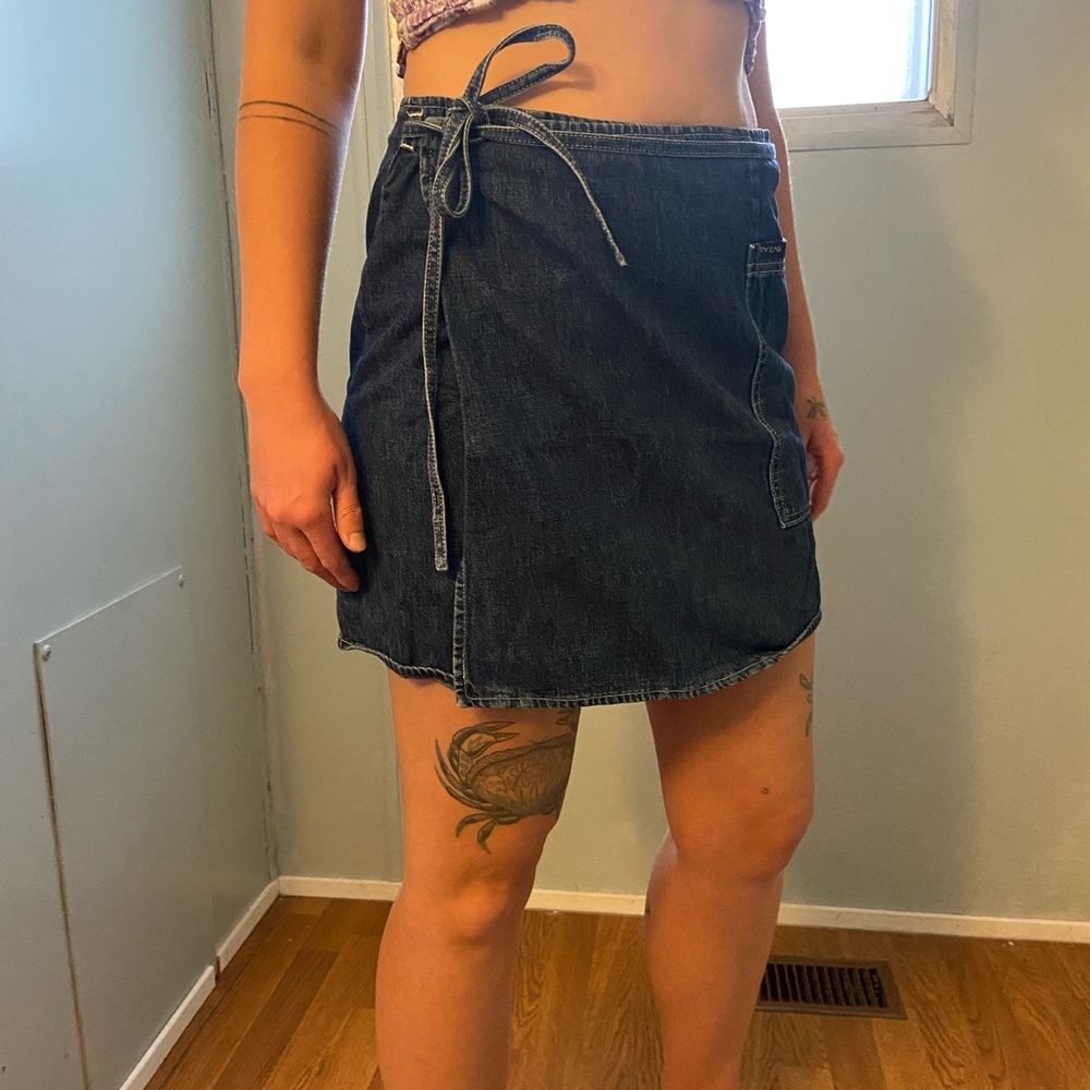 Vintage DKNY Jean Wrap Skirt